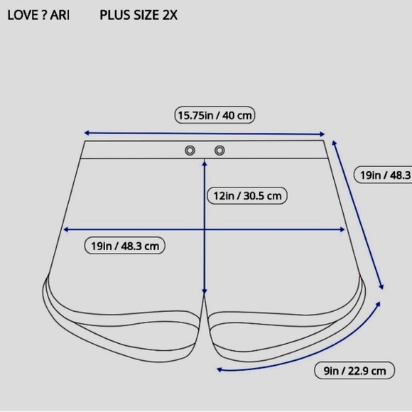 Love Ari Tie-Dye Striped Soft Running Shorts 2X Blue White Elastic Waist Casual - Picture 8 of 9